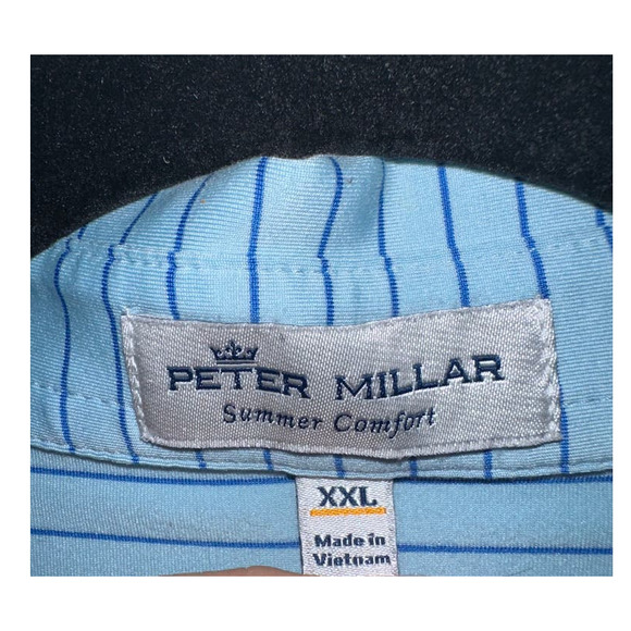 Peter Millar, summer comfort, blue stripe polo double 2XL - Picture 3 of 4